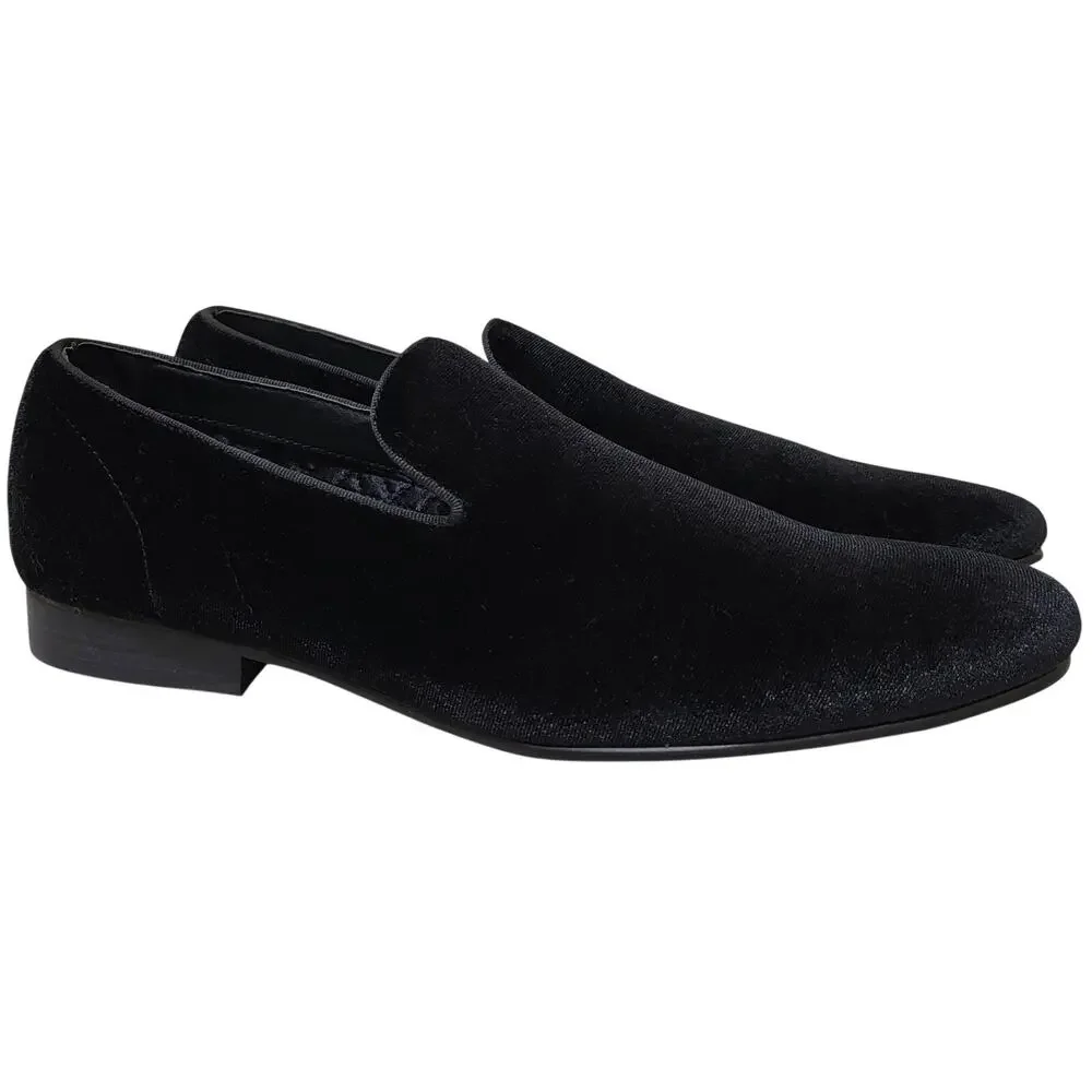 Steve Madden Men Laight Slip On Smoking Loafers Size US 8.5M Black Velvet
